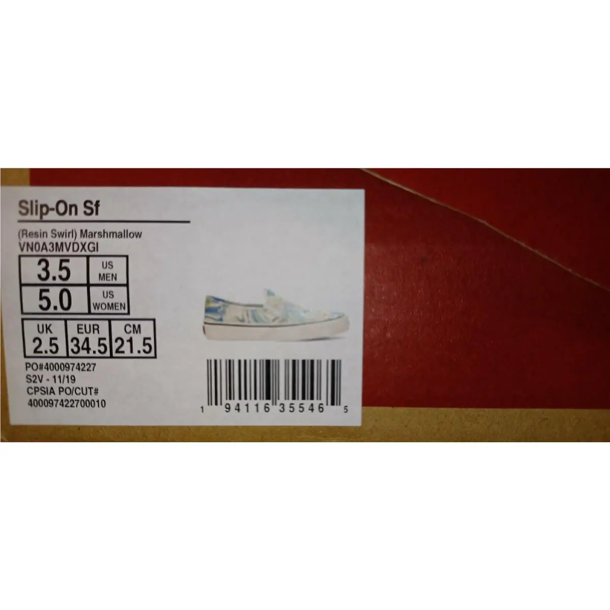 Vans Slip-on SF Resin Swirl Marshmallow---- VN0A3MVDXGI