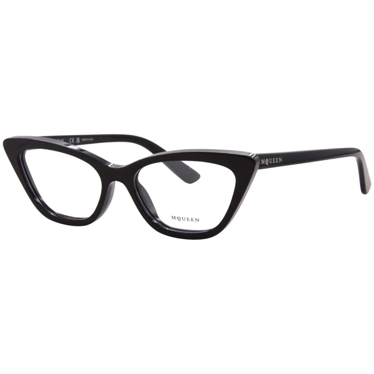 Alexander Mcqueen AM0560O 001 Eyeglasses Women`s Black Full Rim Cat Eye 52mm