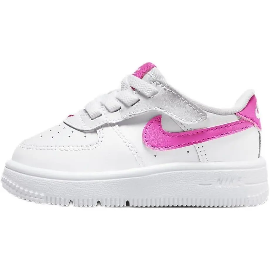 Toddler`s  Force 1 Low Easyon White/laser Fuchsia FN0236 102 - 6 by Nike