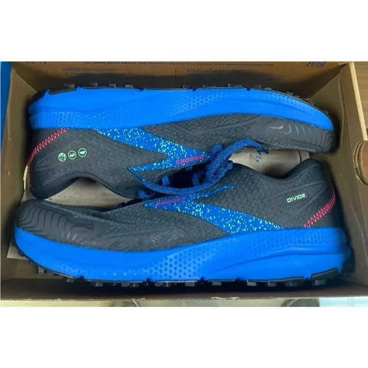 Brooks Divide 4 Men`s Shoes Sneaker Ebony Black Victoria Blue Size Men 11.5 US