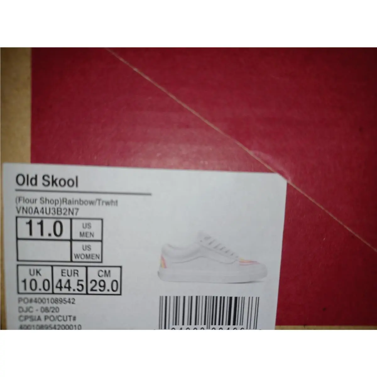 Vans Men`s 11 Leather Flour Shop Super Comfycush Old Skool Rainbow/true White