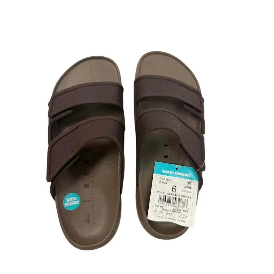 Reef Oasis Adapt Mens Brown Tan Water Friendly Slide Sandals CJ8468 Size 6