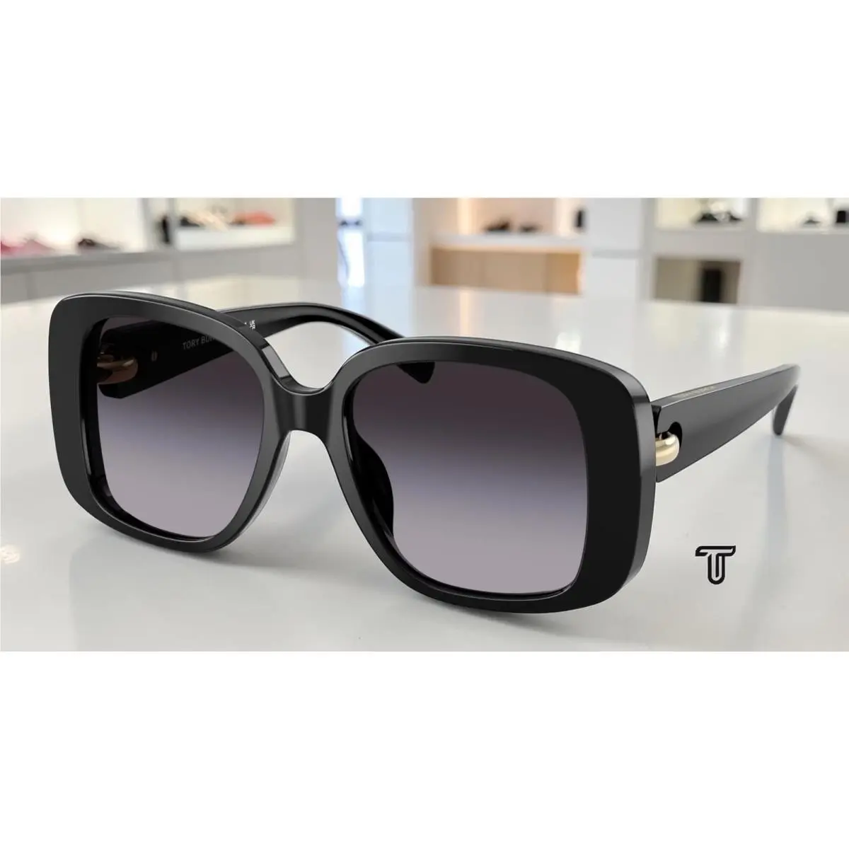 Tory Burch TY7223U 17098G Black Grey Gradient Dark Grey 53 mm Women`s Sunglasses