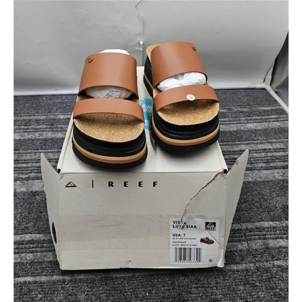 Reef CJ7372 Vista Luxe Siaa Womens Sandals Cocoa/black Size 7 Medium