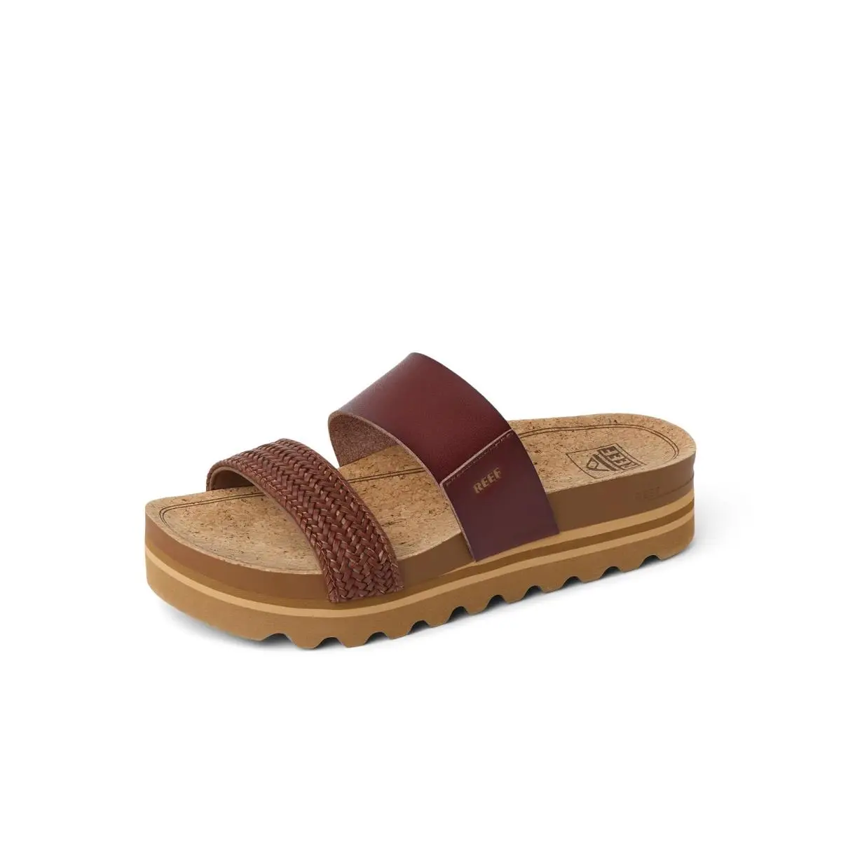 Reef Cushion Vista Hi Women`s Comfort Platform Sandals Chocolate 9