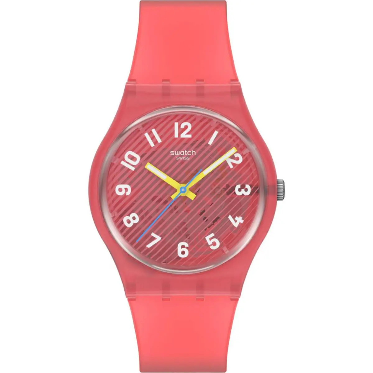 Swatch Unisex Watch Swatch Essentials Wavelengths of Coral Pink Dial SO28P114 - Dial: Pink, Band: Pink