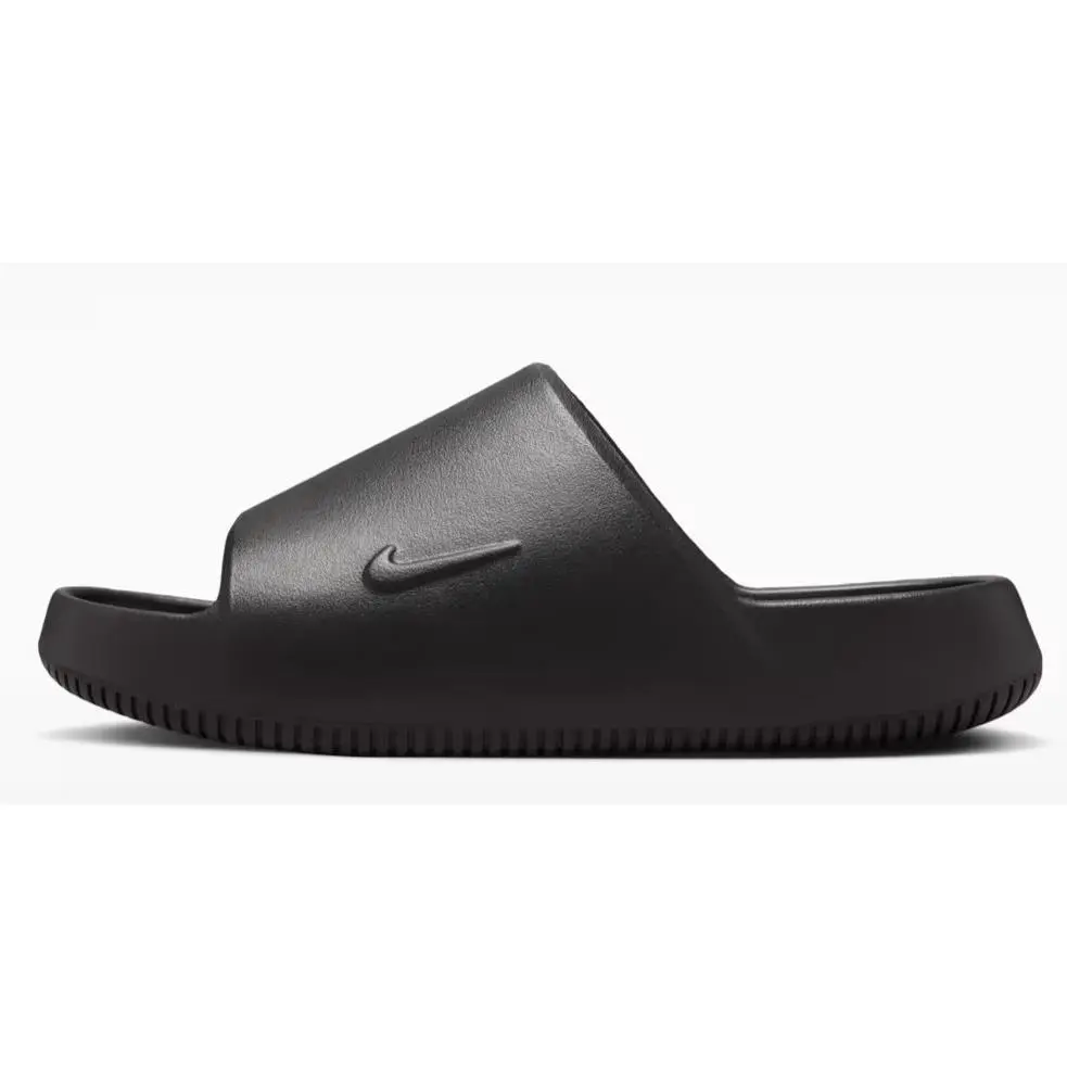 Nike Calm Men`s Slides Comfort Sandal Black / Brown Gum Beige