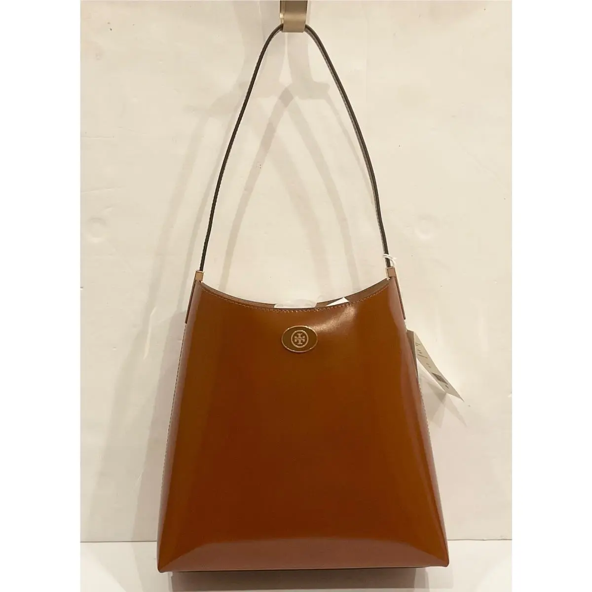 Tory Burch Dark Sienna Brown Robinson Spazzolato Hobo Bag