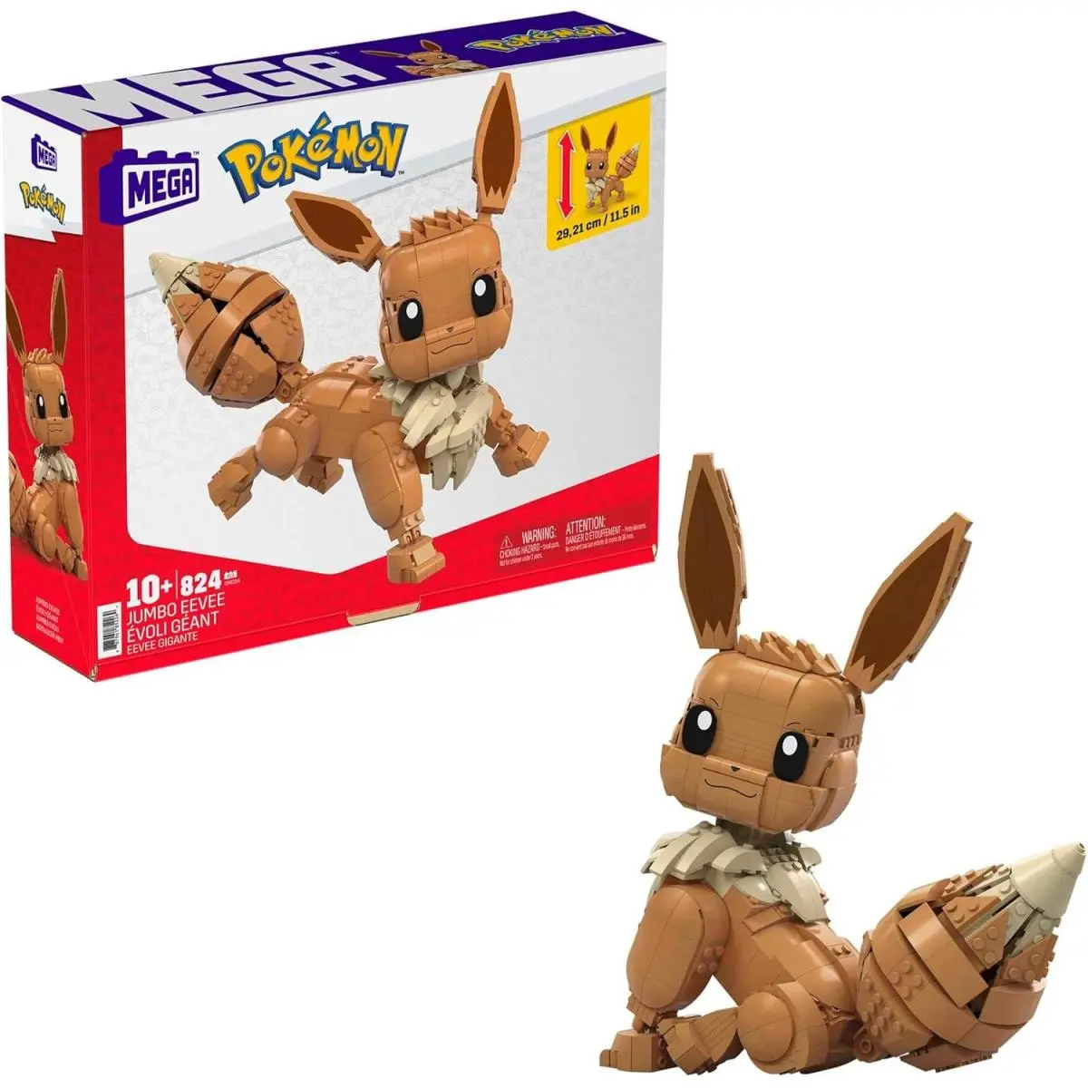 Mega Pokémon Building Toys Set Jumbo Eevee with 824 Pieces Articulated