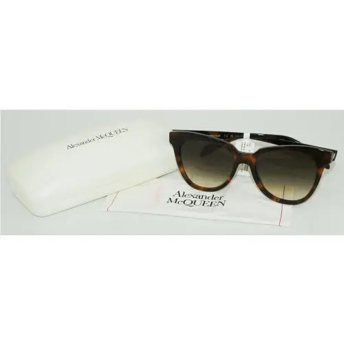 Alexander Mcqueen AM0159S Havana Tortoise Sunglasses w/ Case Cloth by Alexander McQueen