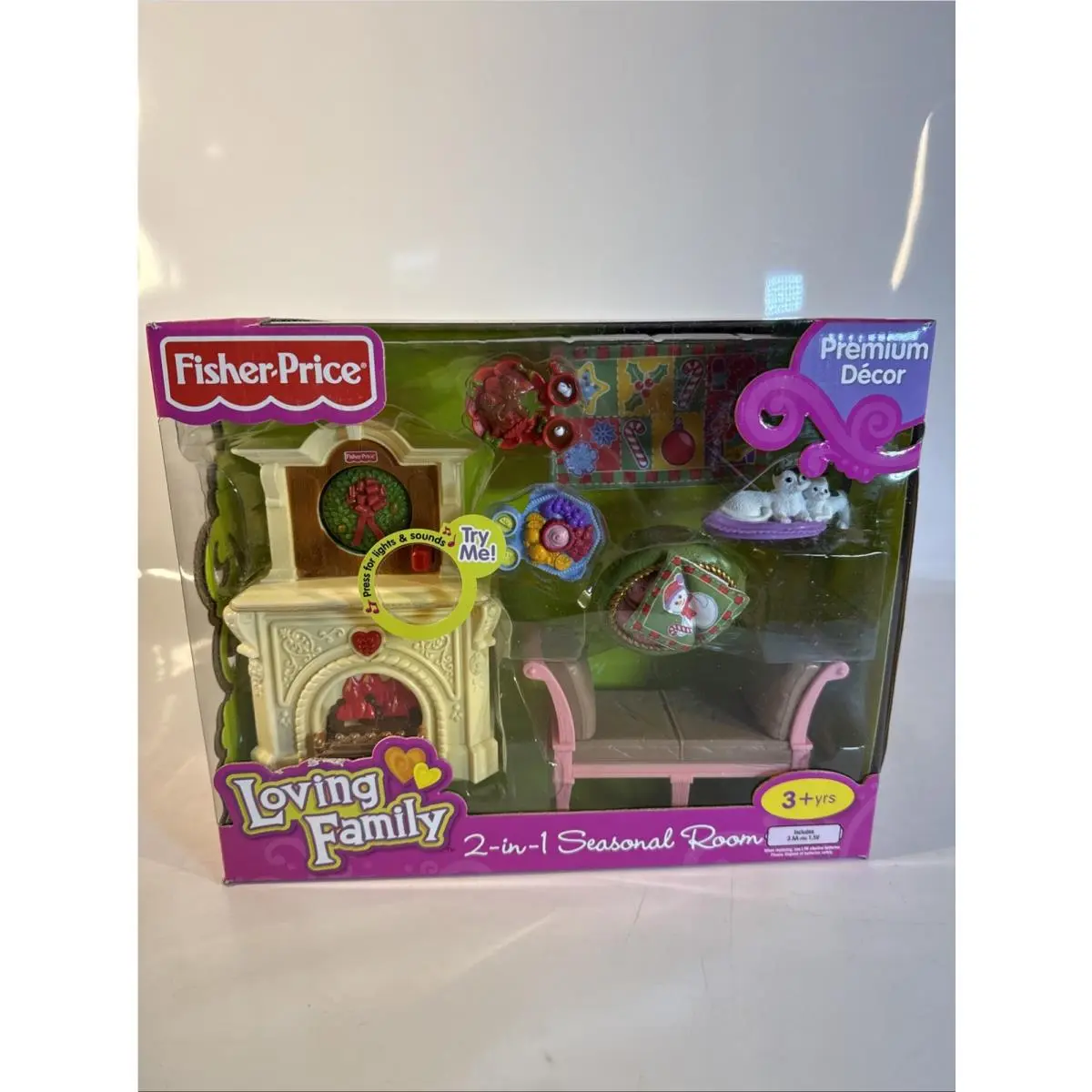 Fisher Price Loving Family Dollhouse 2-in-1 Seasonal Room Premium Decor X-mas