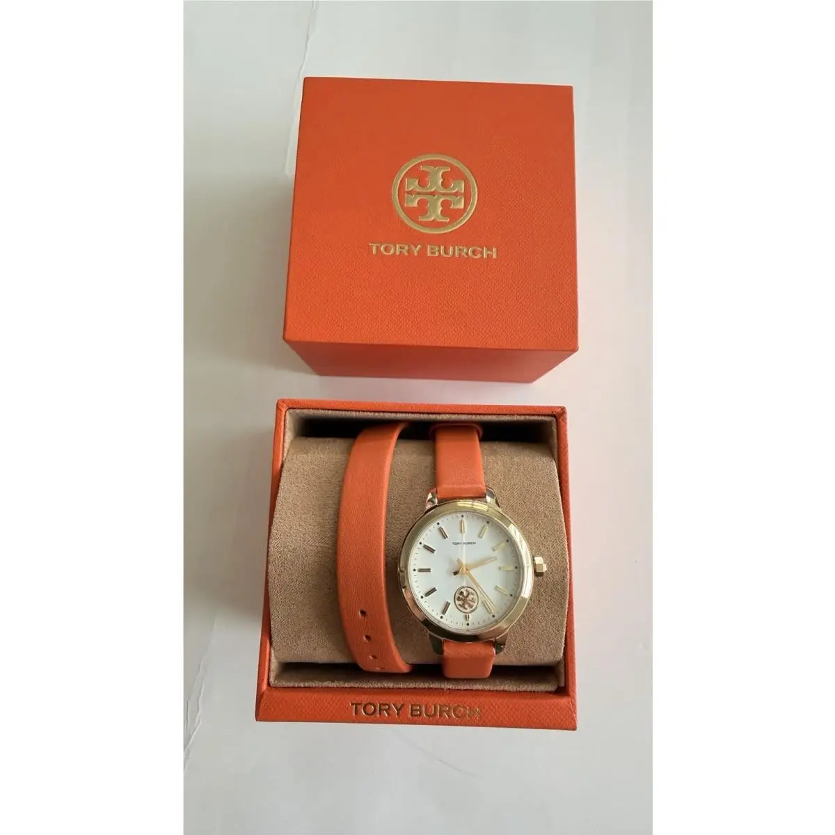 Tory Burch Women’s Orange Wrap Around Wristwatch