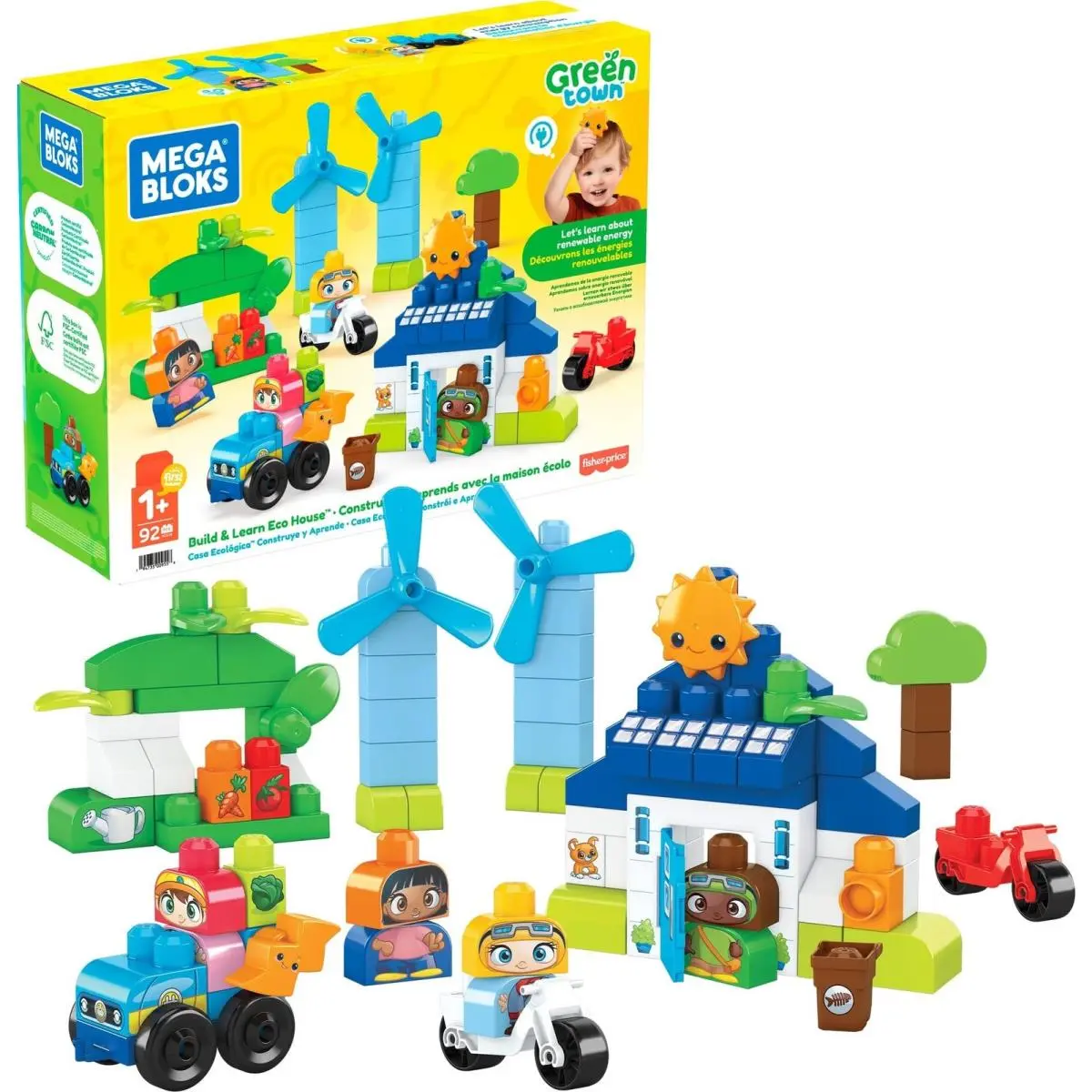 Mega Bloks Fisher-price Toddler Blocks Toy Set Green Town Build n Learn Eco
