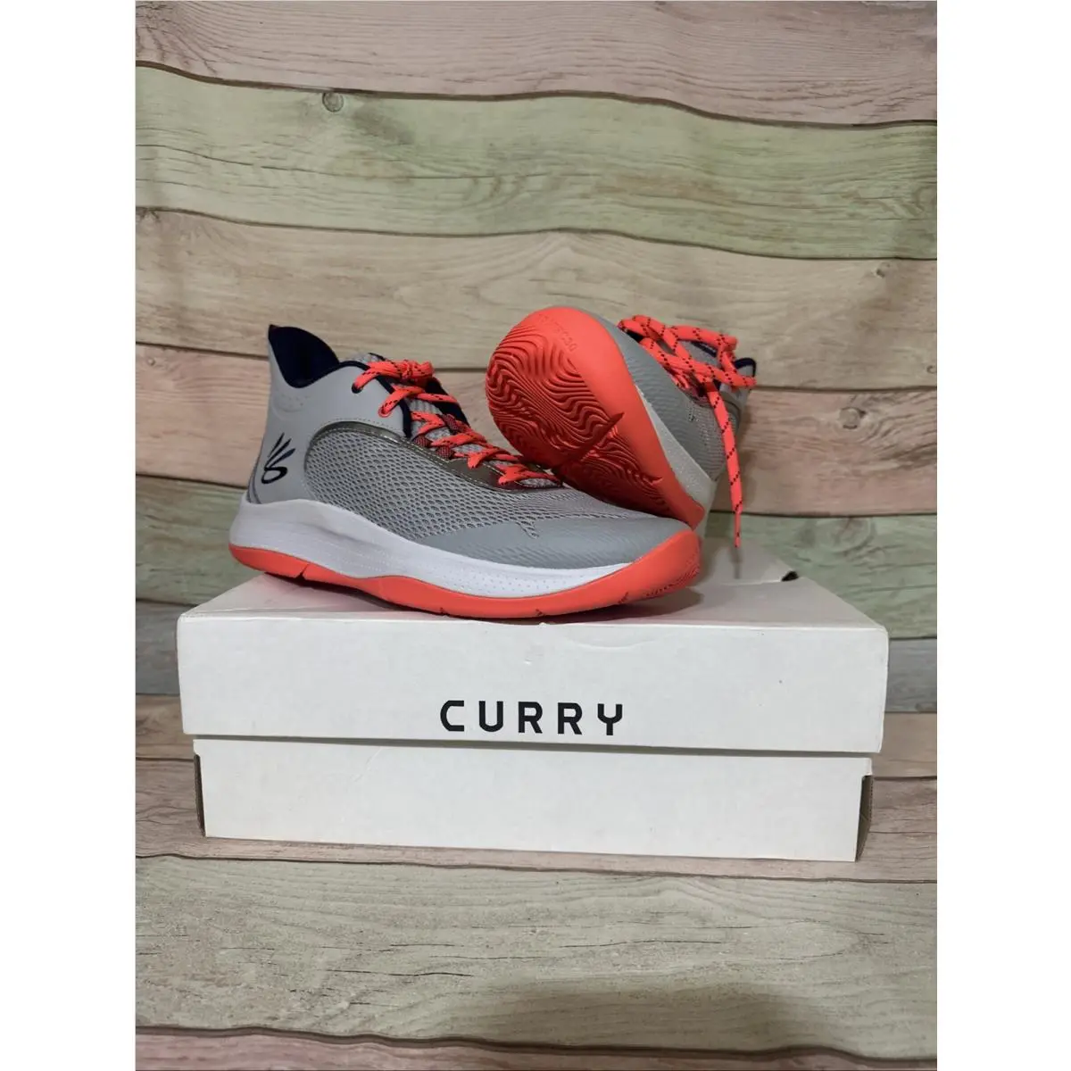 Under Armour Shoes Men’s 13 Basketball Steph Curry 3Z6 Grey/solar Red 3025090