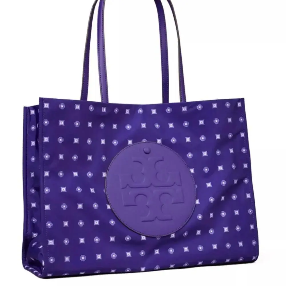 Tory Burch Ella Large Tote Bag Nothing Ditsy Print Double Logo Pocket