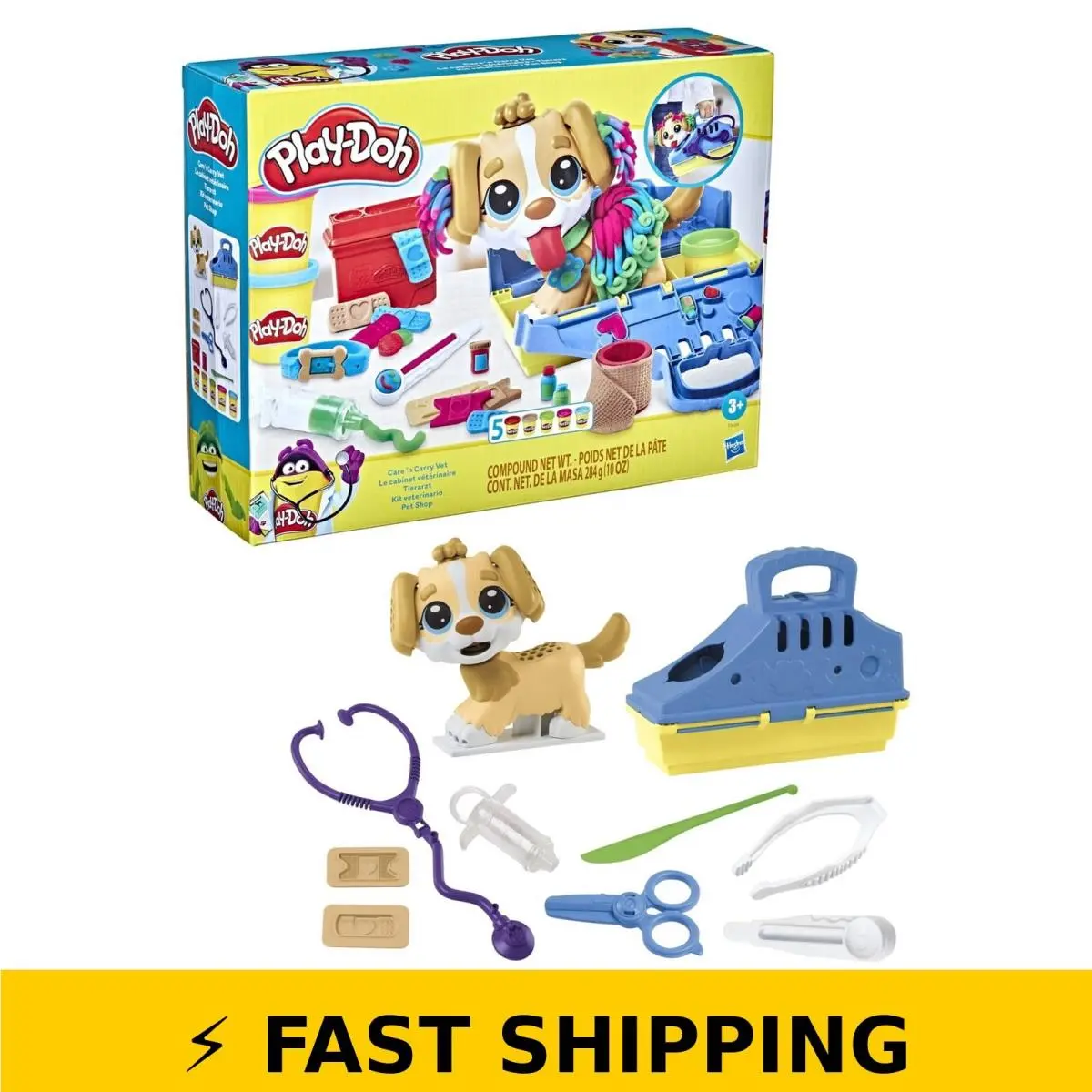 Play-doh Care `N Carry Vet Playset with Dog 10 Tools