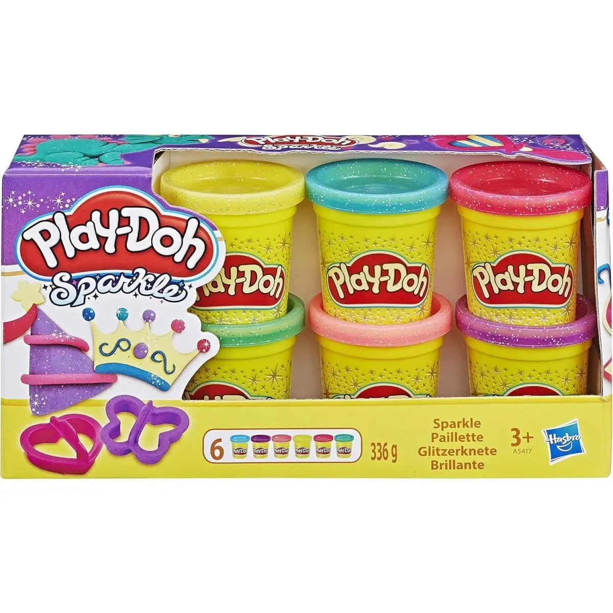 Play-doh Sparkle Glitter Compound 6 Pack Modeling Dough Set Ages 3+