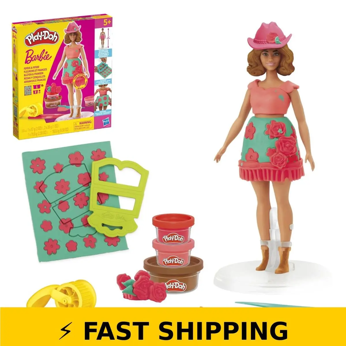 Play-doh Barbie Florals Fringe Set - Creative Fashion Kit