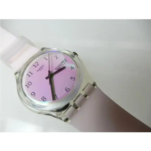 Ultrarose Light Pink Gradient Swatch with Day/date Silicone Strap Nib-rare