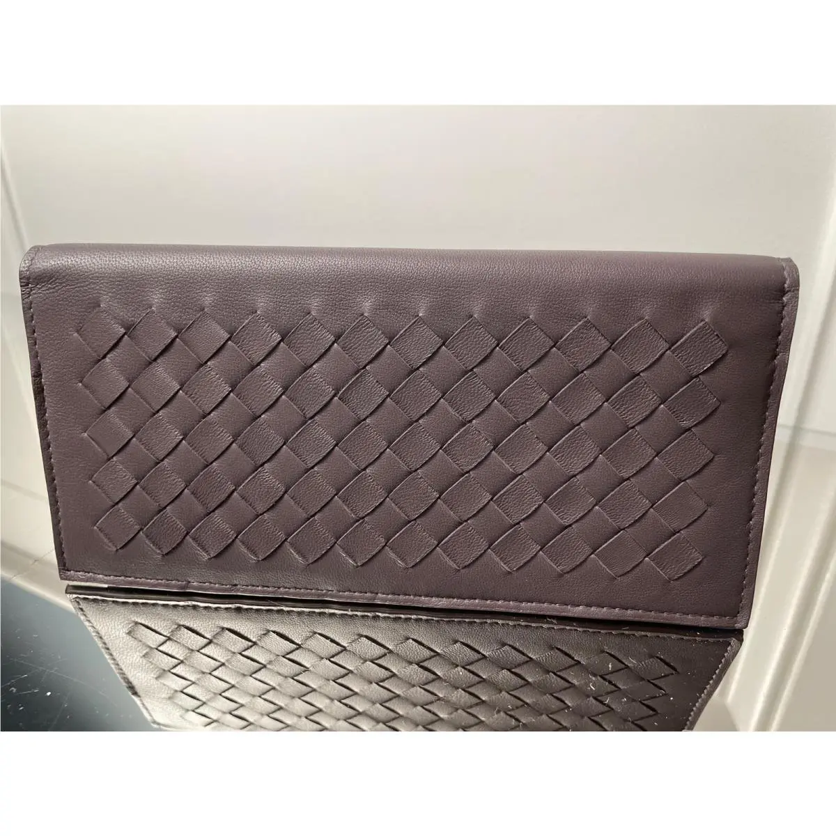 Bottega Veneta Men Leather Intercciaco Long Bifold Wallet 390878