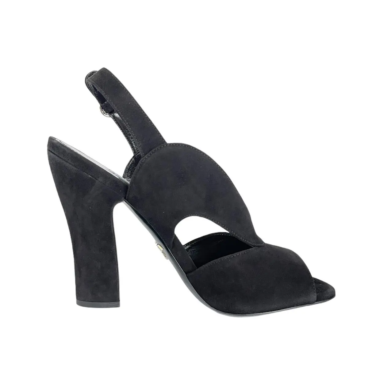 Prada Collection 1X890L Comoscio Women`s Black Suede High Heel Pumps Shoes 36.5