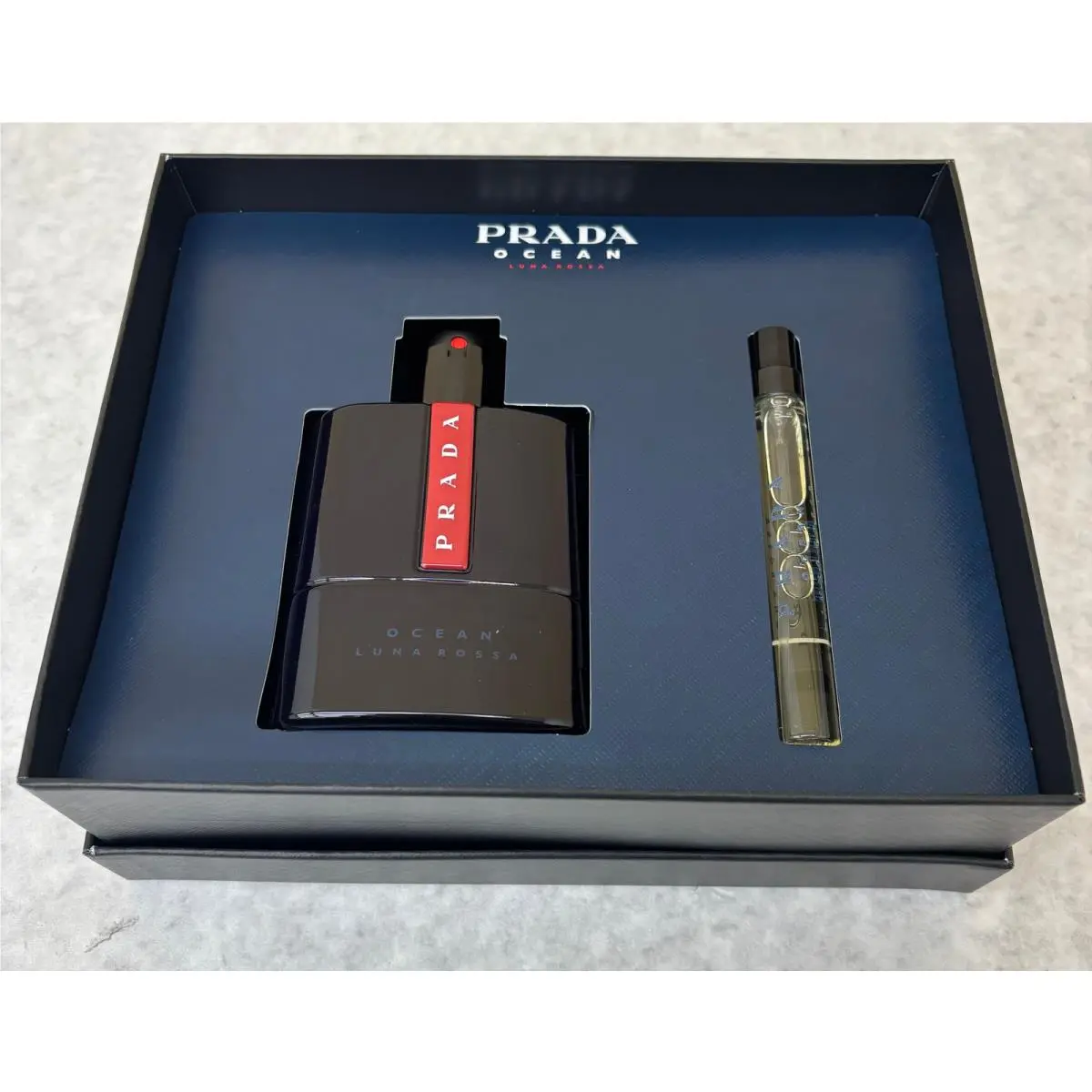 Prada Luna Rossa Ocean Eau De Toilette Set 3.3 fl oz Full 0.33 fl oz Travel