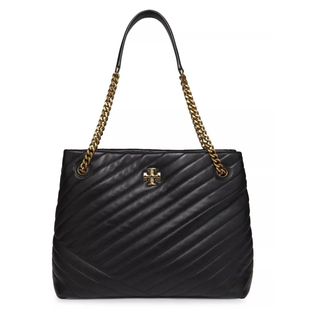 Tory Burch Kira Chevron Tote Bag IN Black