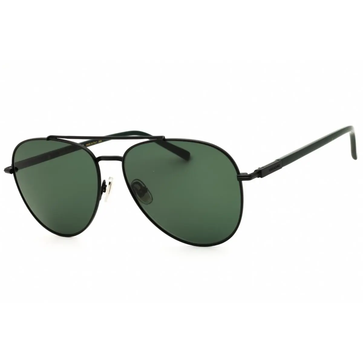 SF316S 002 Sunglasses Matte Black Frame Green Lenses 61mm by Salvatore Ferragamo