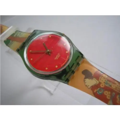 Geisha Elegant Red Gold Asian Themed Ladies/girls  Nib-rare by Swatch