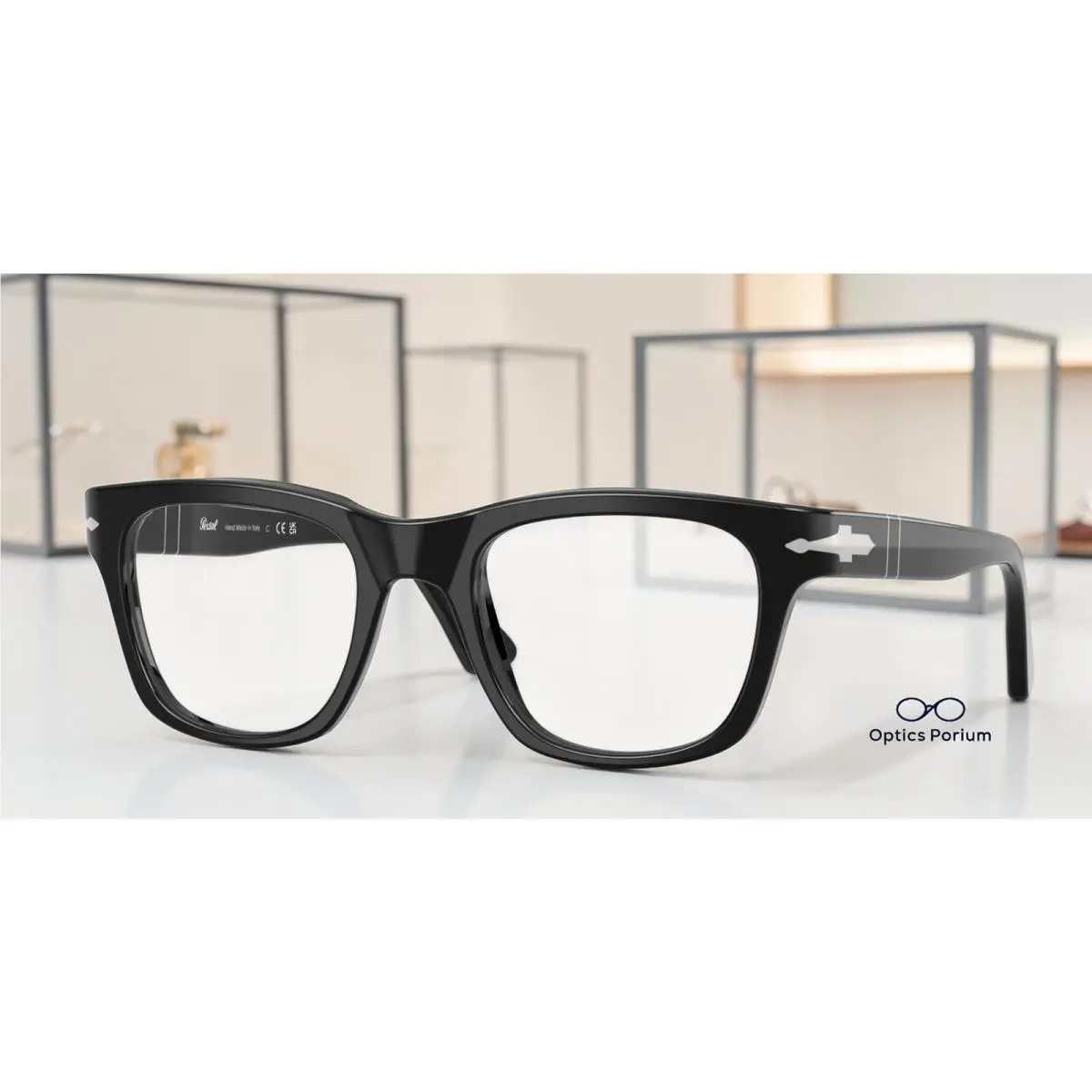 PO3389V 95 Cecil Black Clear 53 mm Unisex Eyeglasses by Persol