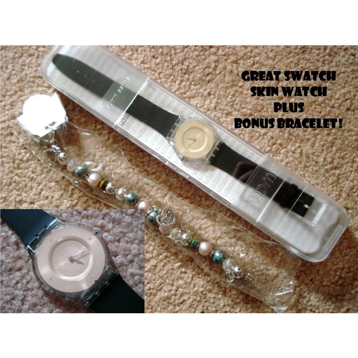 New/htf Elegant Swatch SPK164C Swatch Skin Watch +bonus+warranty