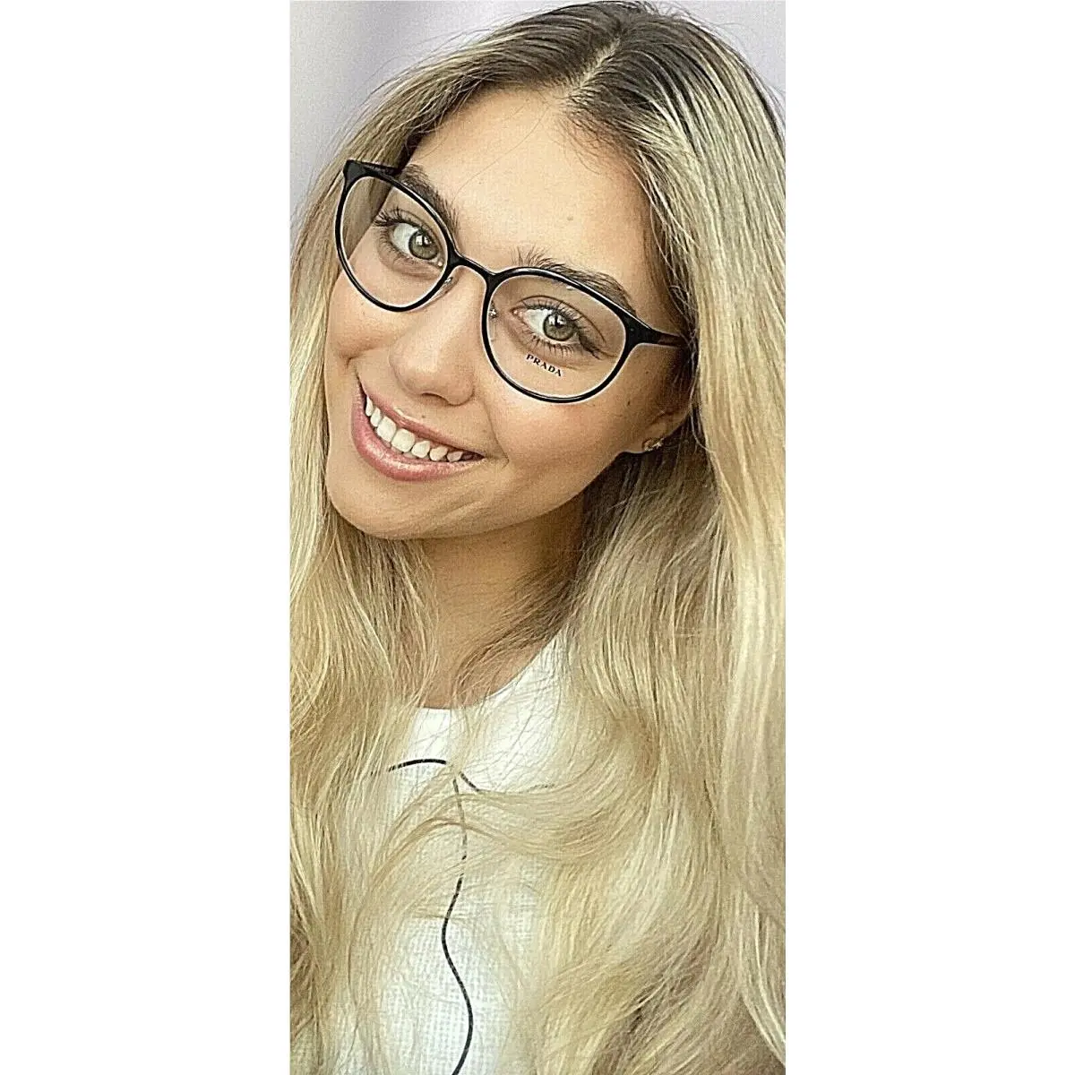 Prada Vpr 5T3 Black 52mm Round Women`s Eyeglasses Frame