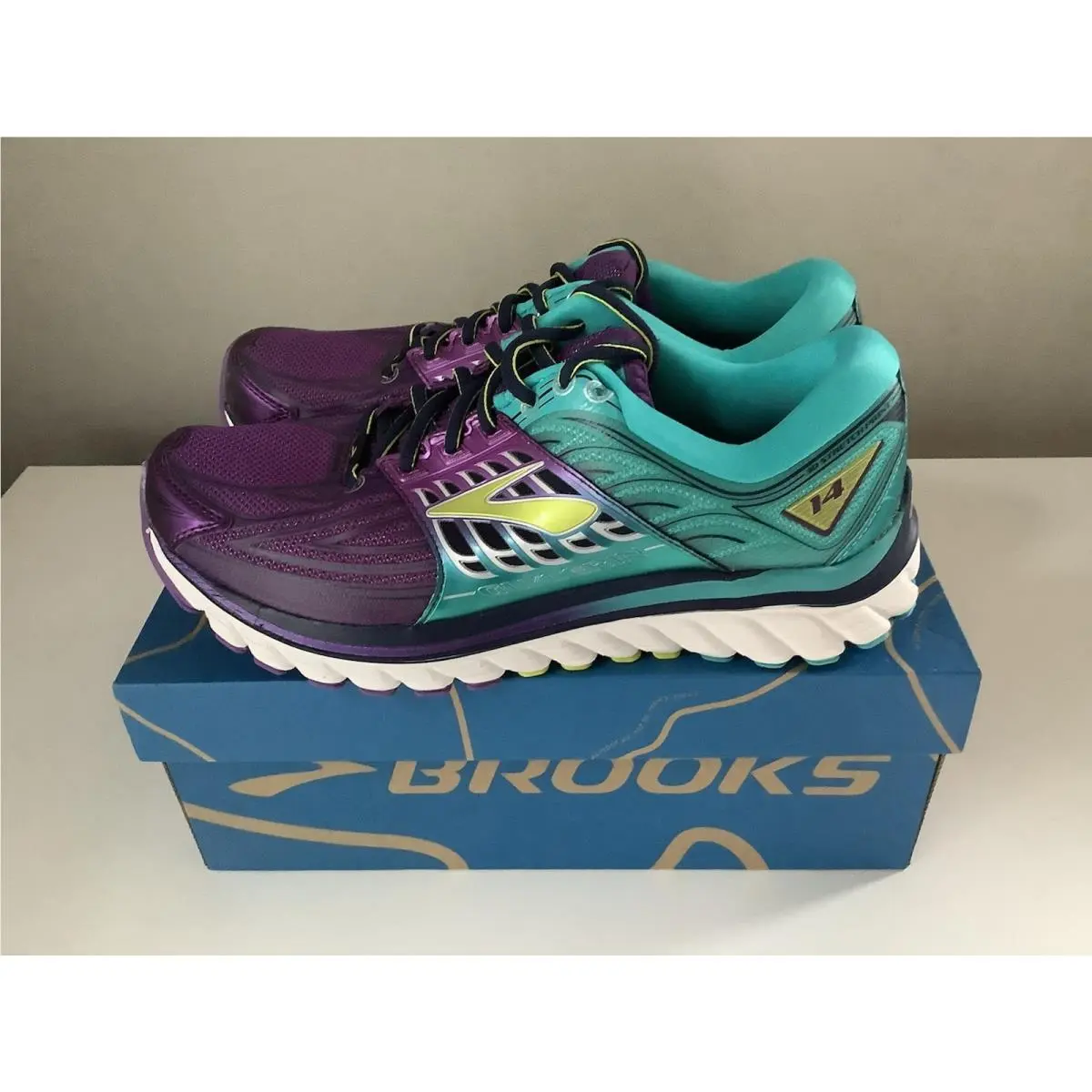 Brooks Glycerin 14 Women`s Running Shoes - Purple/teal - Sz 9.5