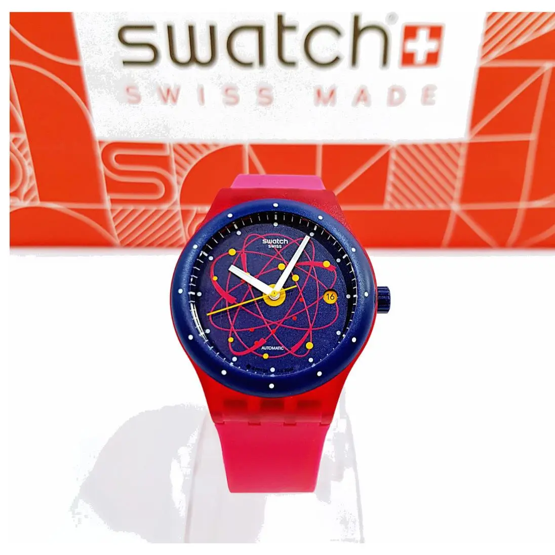 Limited  Swiss Made Sistem 51 Pink Automatic Watch SUTR401 by Swatch