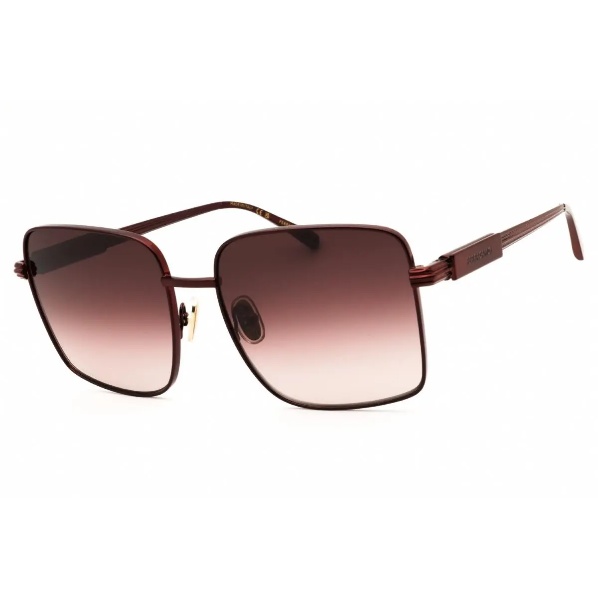 SF330S 606 Sunglasses Red Frame Brown Gradient Lenses 57mm by Salvatore Ferragamo