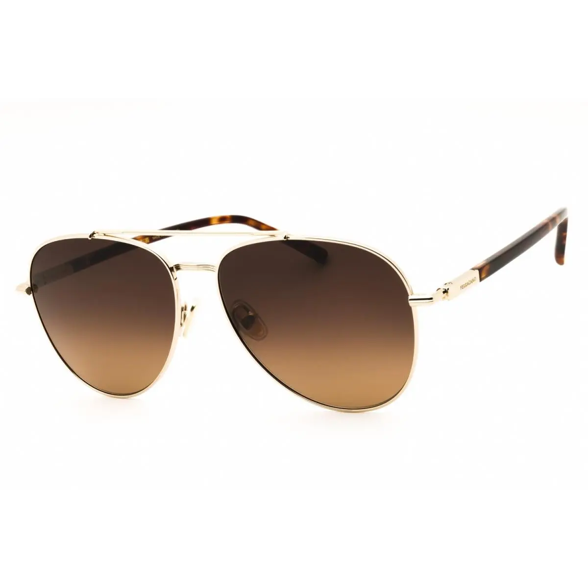 SF316S 745 Sunglasses Gold Frame Brown Gradient Lenses 61mm by Salvatore Ferragamo
