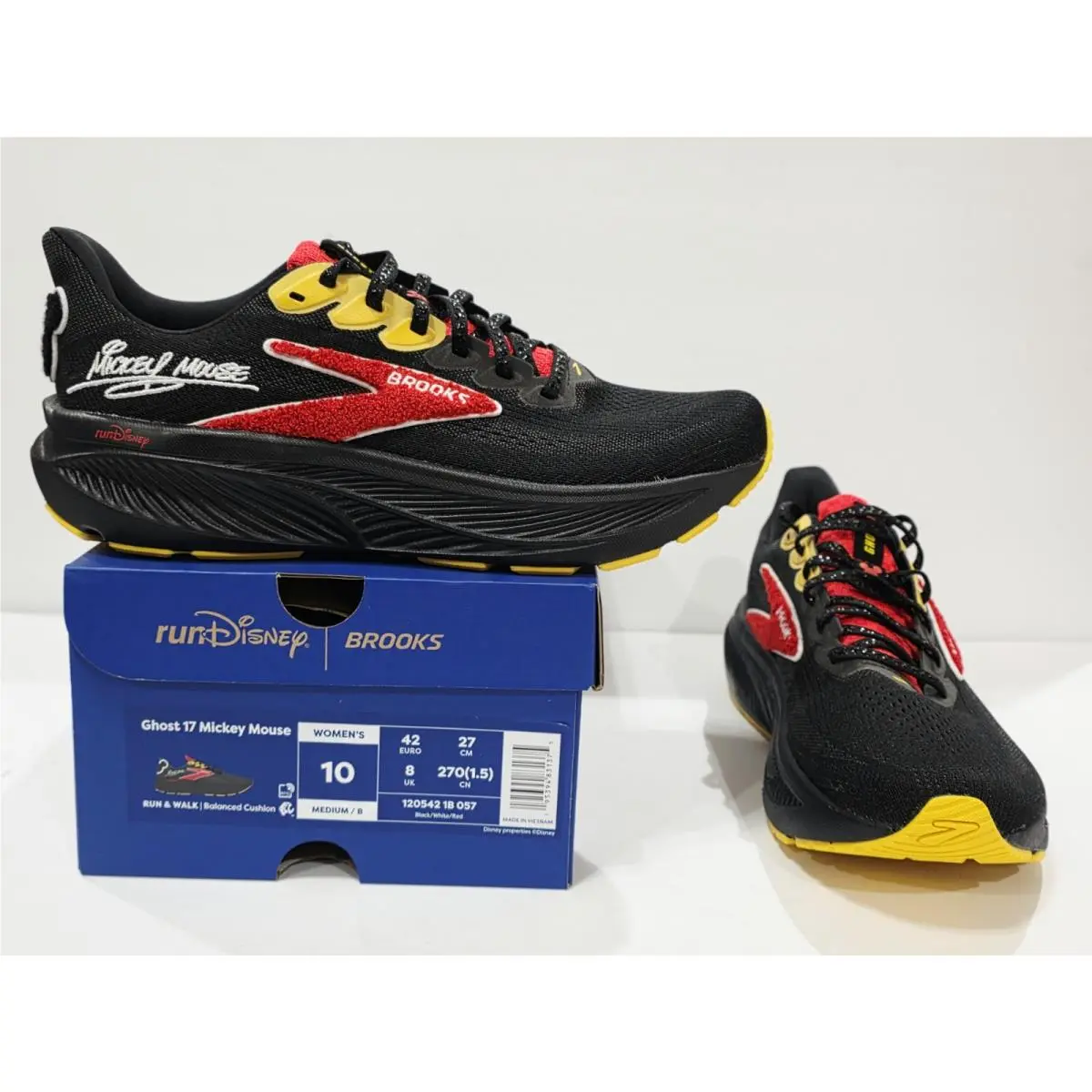 Brooks Ghost 17 Mickey Mouse Rundisney 2026 Limited Black Women Medium 10 B
