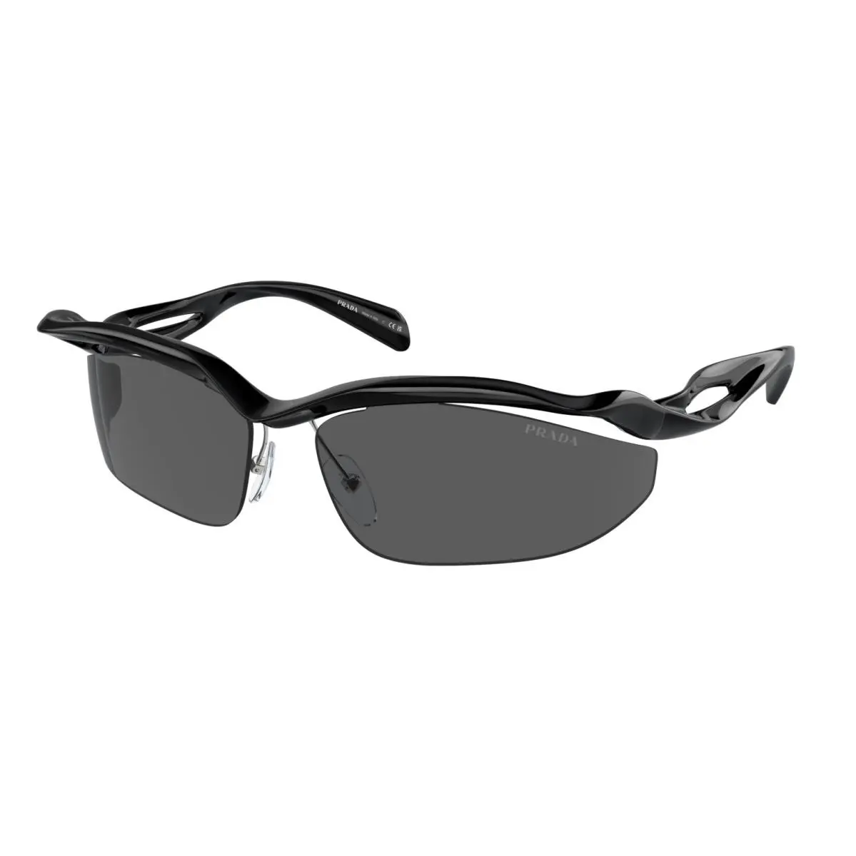Prada PRA25S 1AB5S0 71 Black Dark Grey Women Sunglasses