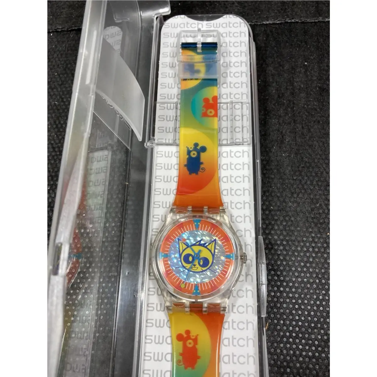 Swatch Watch GK323 Gent Space Mouse - Working w/ Box Papers Rare Vtg 1999
