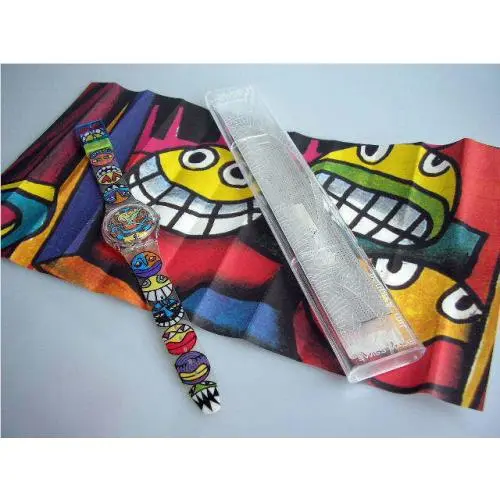 Pop Bones Funky Monster w Art Work  By Jim Avignon Nib-rare by Swatch