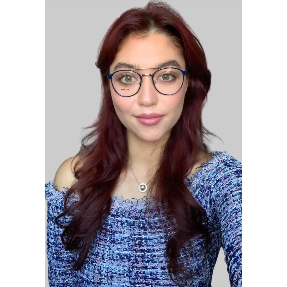 Prada Vpr 60T VAZ-1O1 49mm Round Blue Women`s Eyeglasses Frame Italy Iii