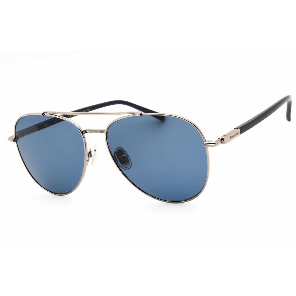 SF316S 021 Sunglasses Ruthenium Frame Blue Lenses 61mm by Salvatore Ferragamo