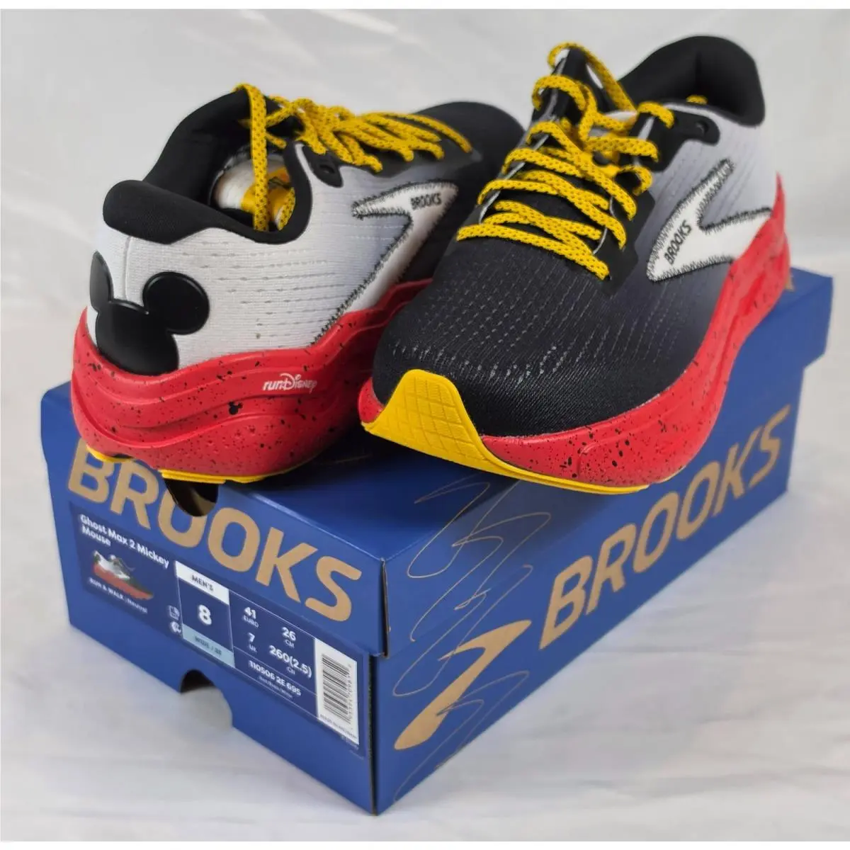 Men 8 Wide 2E Brooks X Run Disney Ghost Max 2 Mickey Mouse 2026