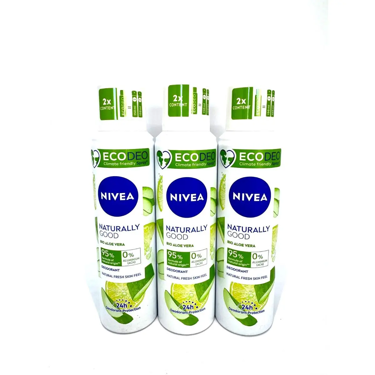 Deodorant Spray Naturally Good with Organic Aloe Vera 3 x 125ml by Nivea