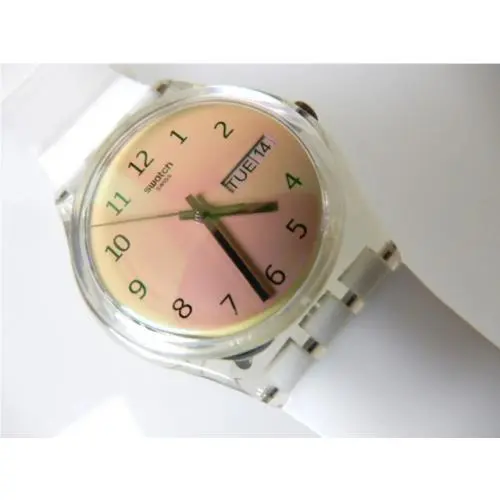 Ultrasoleil Orange Gradient Swatch with Day/date Silicone Strap Nib-rare