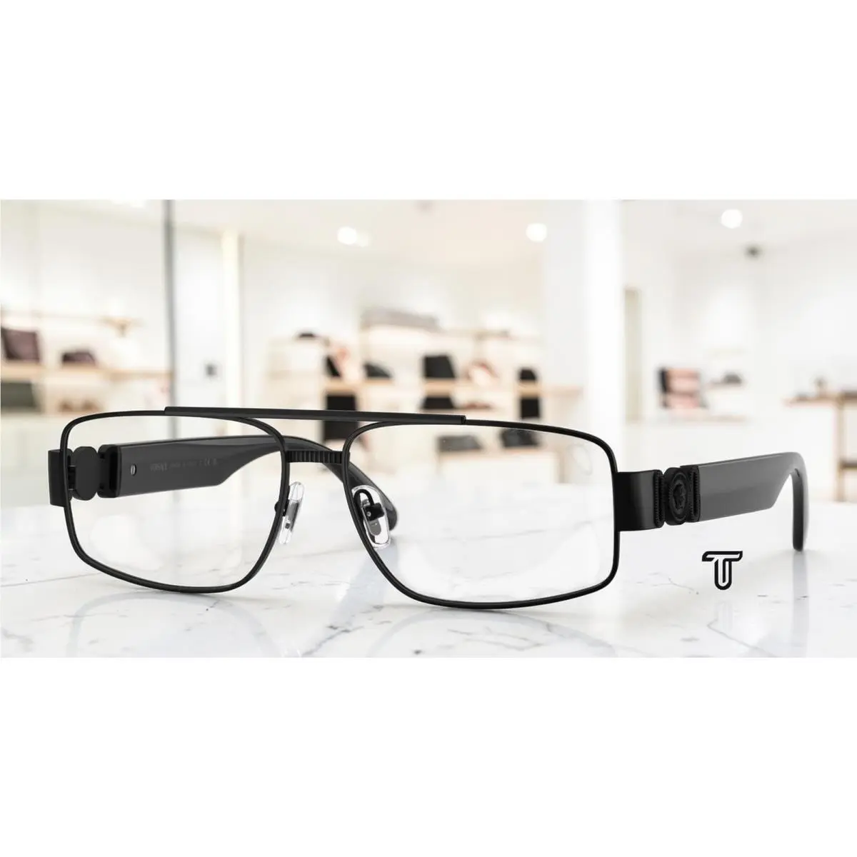 Versace VE1317 1436 Matte Black Demo Lens 56 mm Men`s Eyeglasses