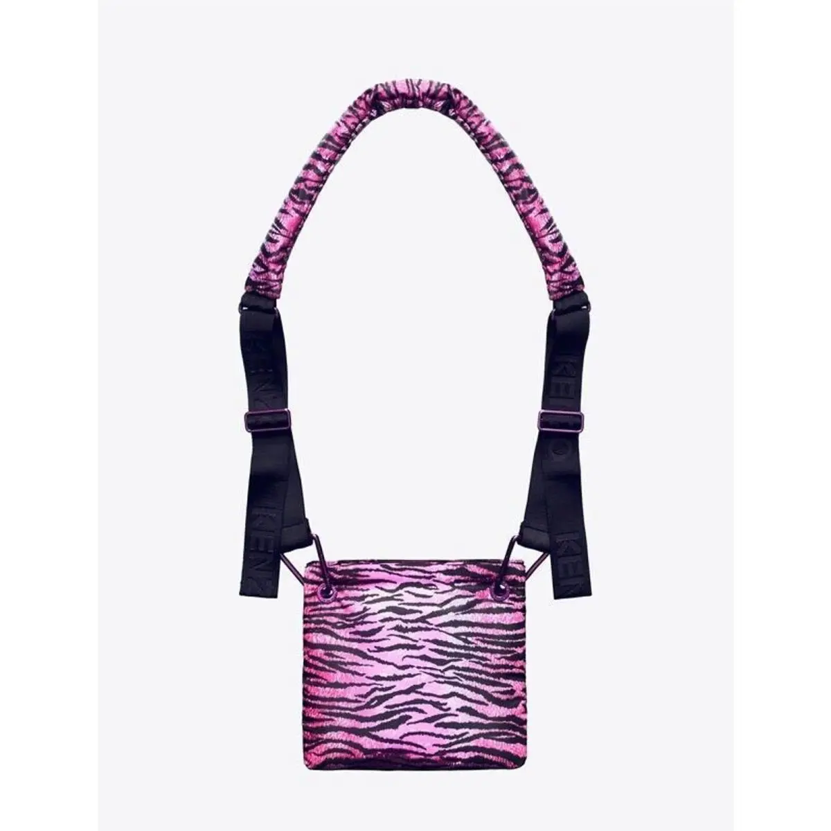 2016  x H M Pink Black Tiger Striped Adjustable Crossbody Bag by Kenzo