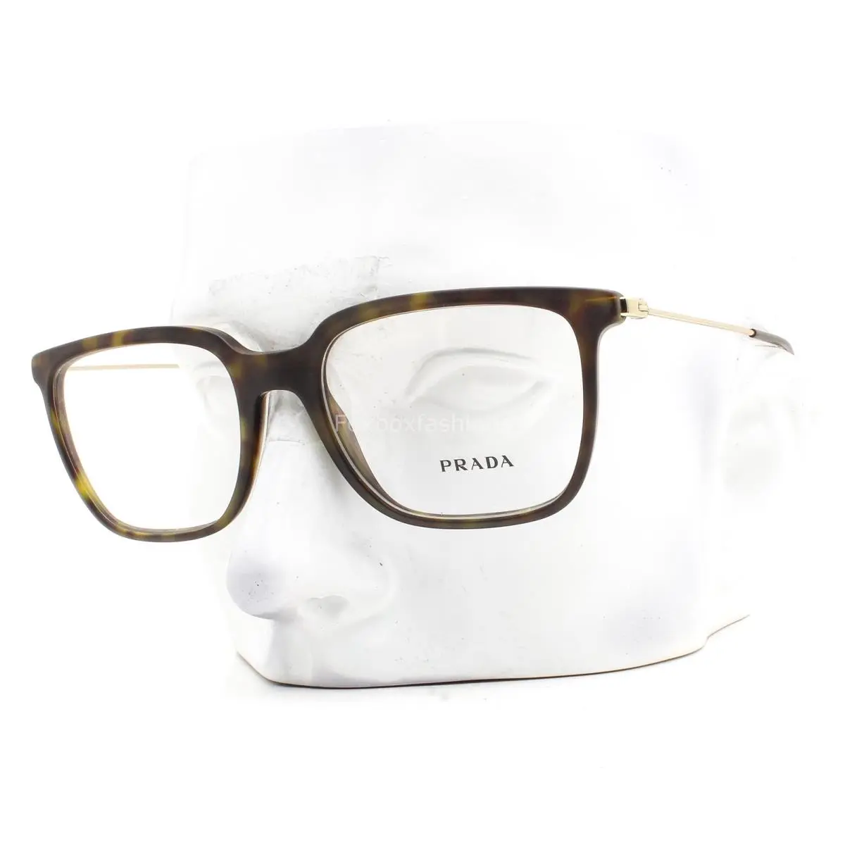 Prada Eyeglasses Vpr 17T HAQ-1O1 Glasses Matte Brown Havana Gold 53mm with Case