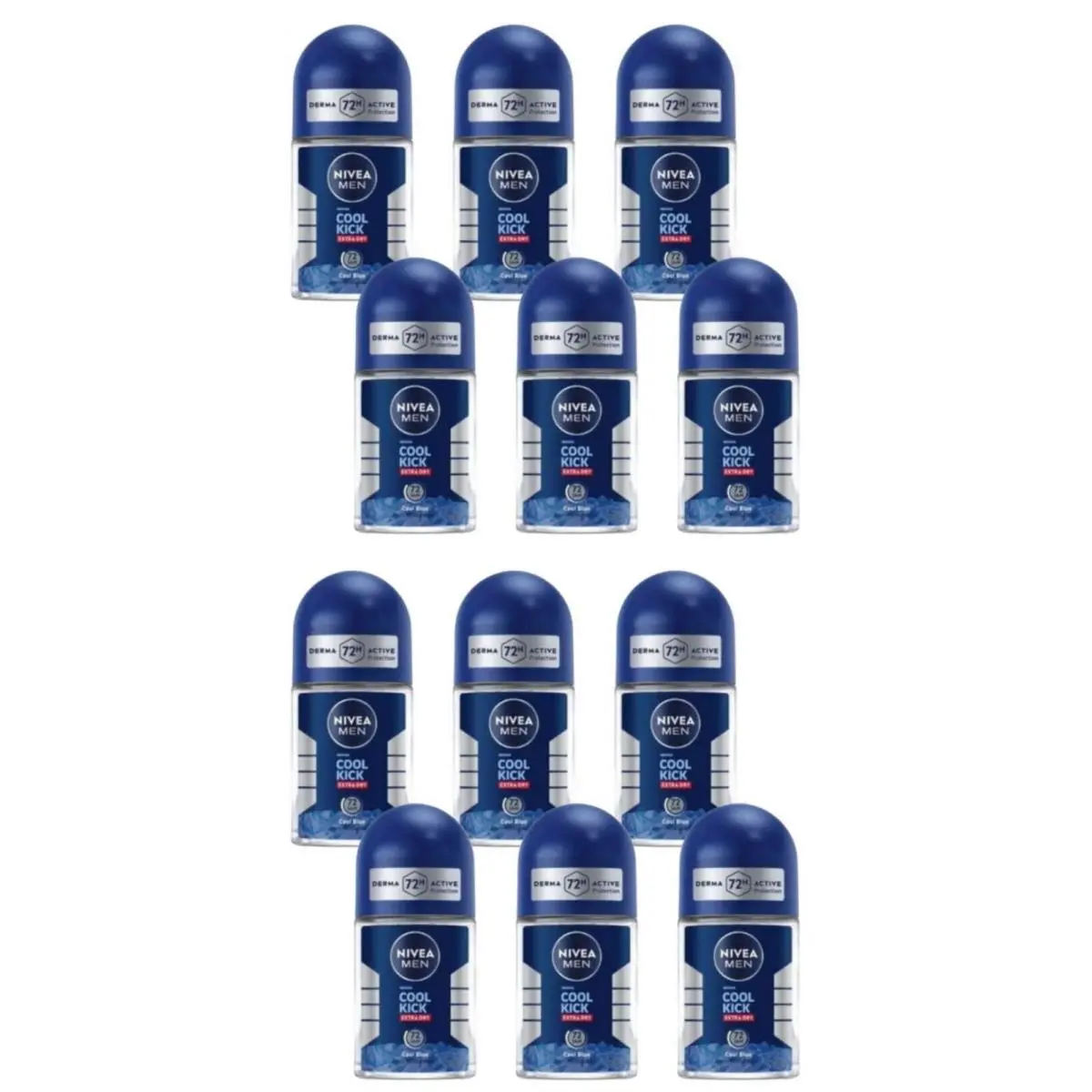 Nivea Men Cool Kick Roll-on Deodorant 25ml 72 Hour Sweat Odor Protection 12 Pk