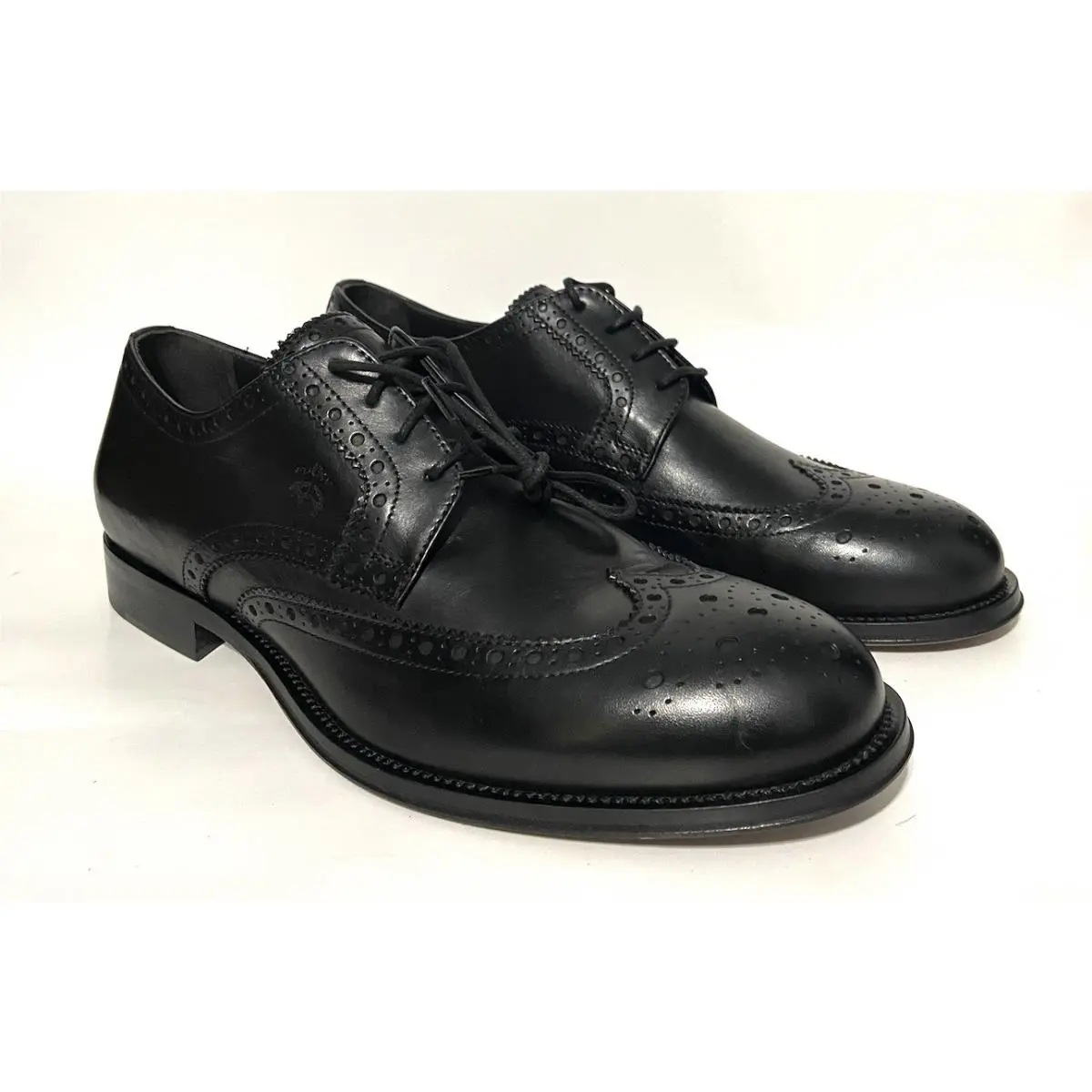 Brooks Brothers Black Leather Oxford Dress Shoes Wingtip Men’s 9 D Made In Italy